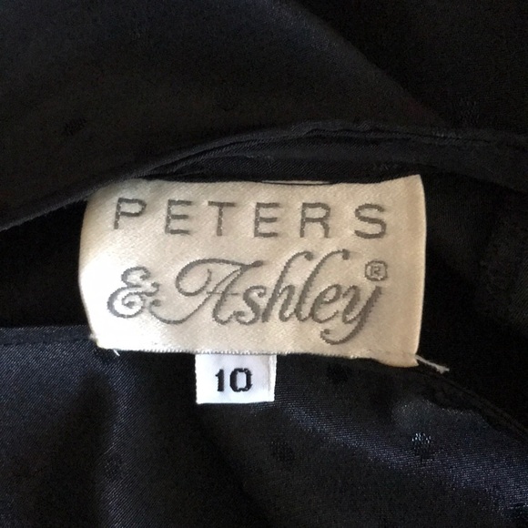 PETERS & ASHLEY VINTAGE BLACK POLKA DOT PULLOVER BLOUSE size 10 - Picture 9 of 11